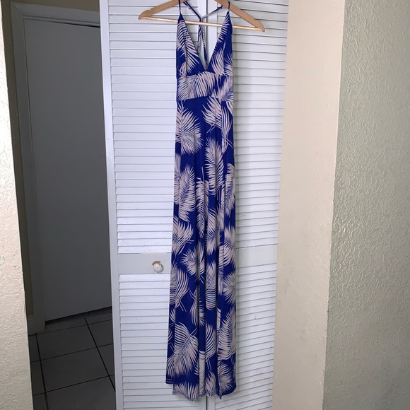 Blue 2-Split ankle length sundress - Picture 4 of 16